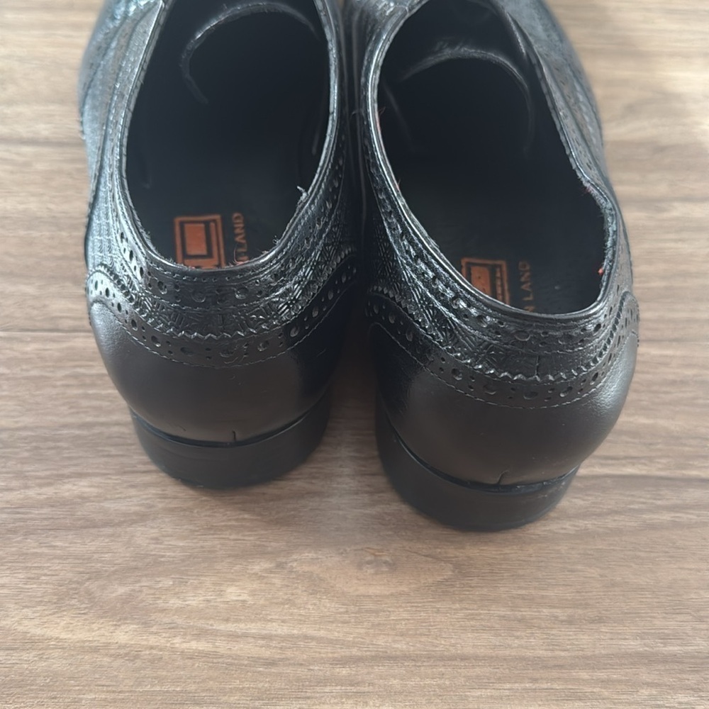 Steven Land Black Leather Oxford Shoes - Picture 5 of 6